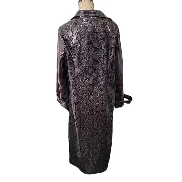 MISSGUIDED Snake Print Faux Leather Contrast Trench Coat. Nwt size US 8 - Picture 6 of 10